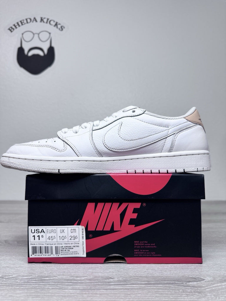 Size 11.5 - Nike Air Jordan 1 Retro Low OG 17’ White Vachetta Tan 905136-100