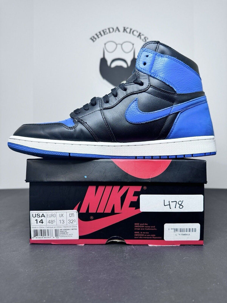 Nike Air Jordan 1 Retro High OG 2017 Royal Blue Black 555088-007 Men’s Size 14