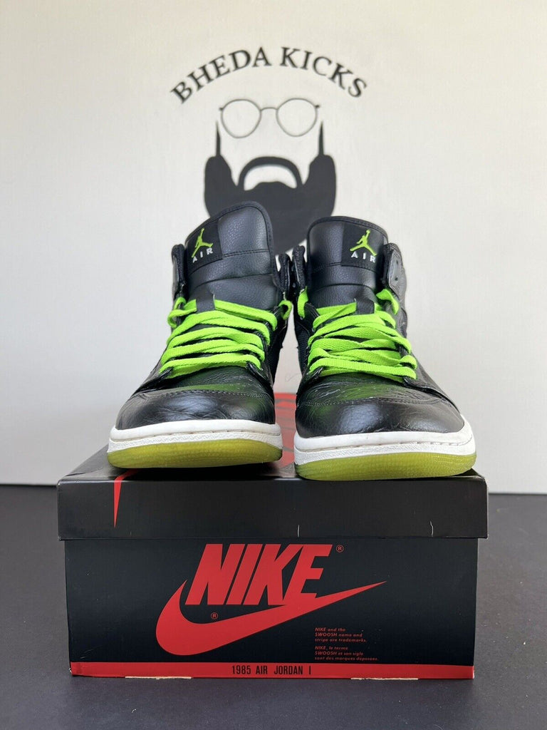 Nike Air Jordan 1 Mid Retro Phat Black Action Green Size 11 Sneakers 364770-007