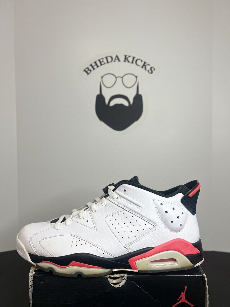 Jordan 6 Low Infrared 2015 White Black Red Leather 304401-123 Preowned Size 13