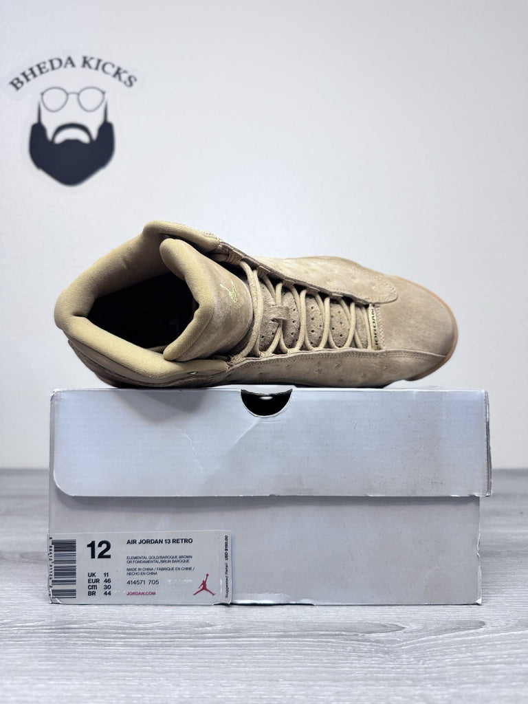 Size 12 - Nike Air Jordan 13 Wheat Men 414571-705 Brown Suede Basketball Shoes