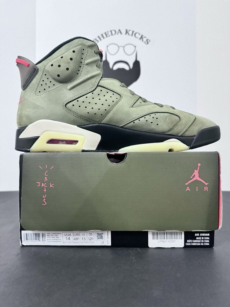 Nike Air Jordan 6 Retro Travis Scott Olive CN1084-200 Khaki Green Men’s Size 14