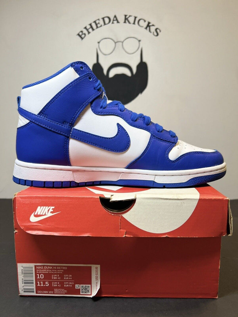 Nike Dunk High Size 10 Mens US DD1399 102 Kentucky Blue Game Royal Preowned Og