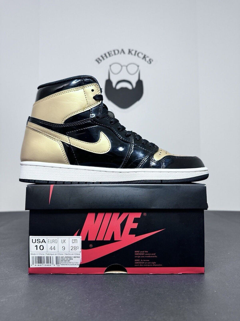 Nike Air Jordan 1 High Retro Gold Toe 861428-007 OG Patent Men’s Size 10