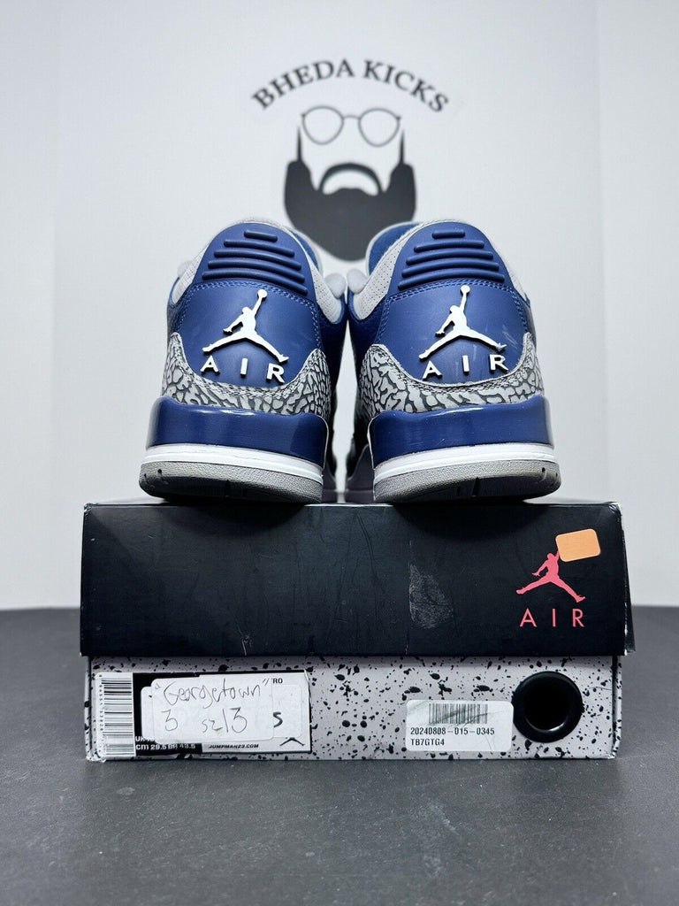 Jordan 3 Retro Georgetown Blue CT8532-401 Og Authentic Sneaker Men’s Size 13