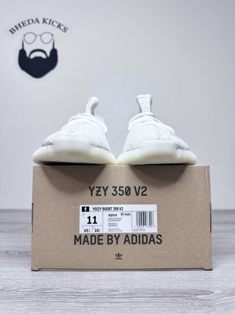 Size 11 - Adidas Yeezy 350 Boost V2 Bone Men's Sneakers White HQ6316 Preowned
