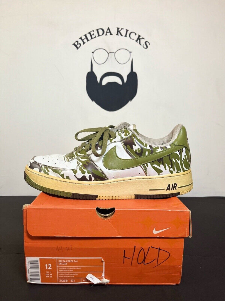 2004 Nike Air Force One "Camouflage" White/Palm Green/Brown 306353-131 Size 12