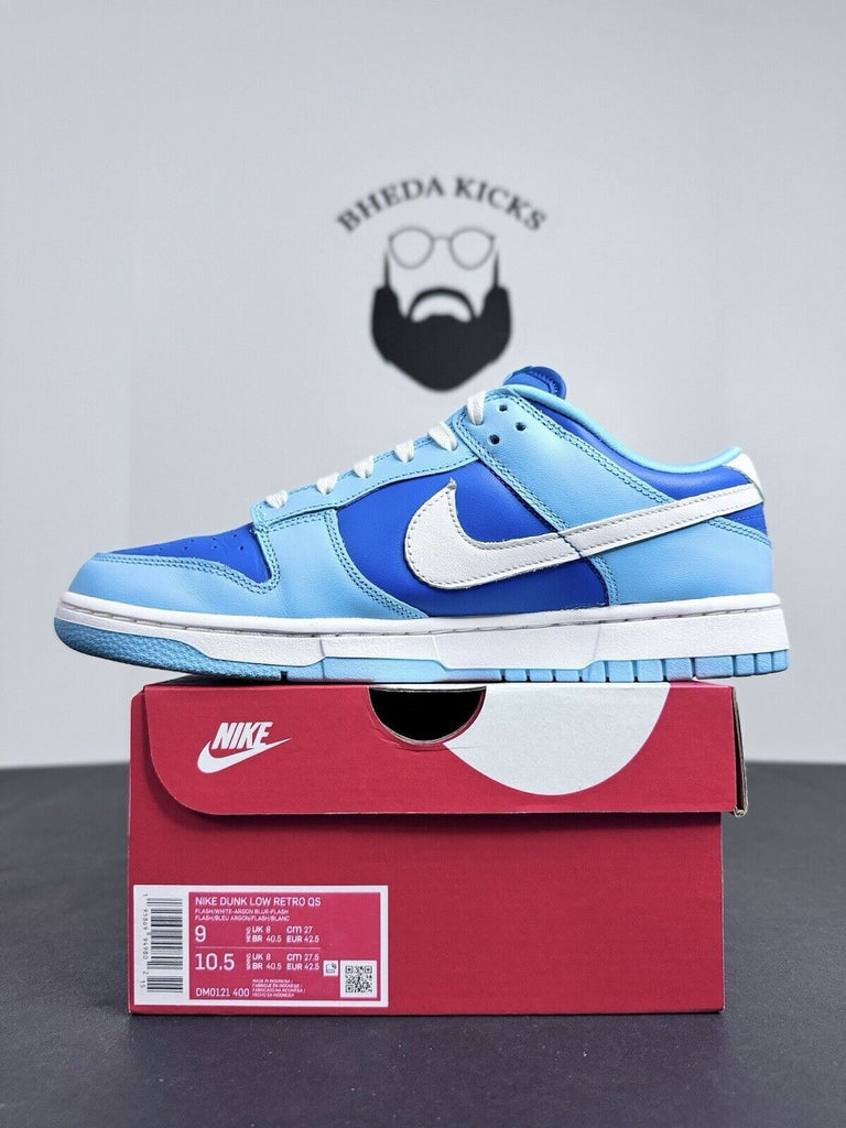 Nike Dunk Low Retro QS "Argon" White Argon Blue DM0121-400 Men's Size 9