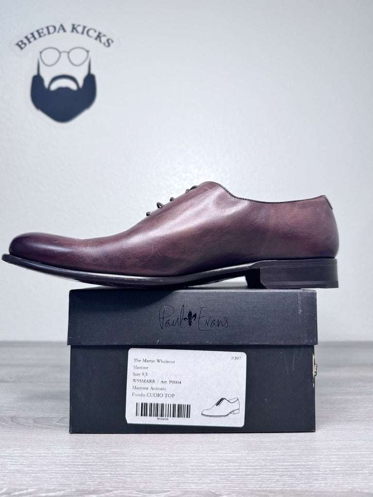 Size 9.5 - Paul Evans The Martin Wholecut Marrone Dress Shoes (Fits 10.5)