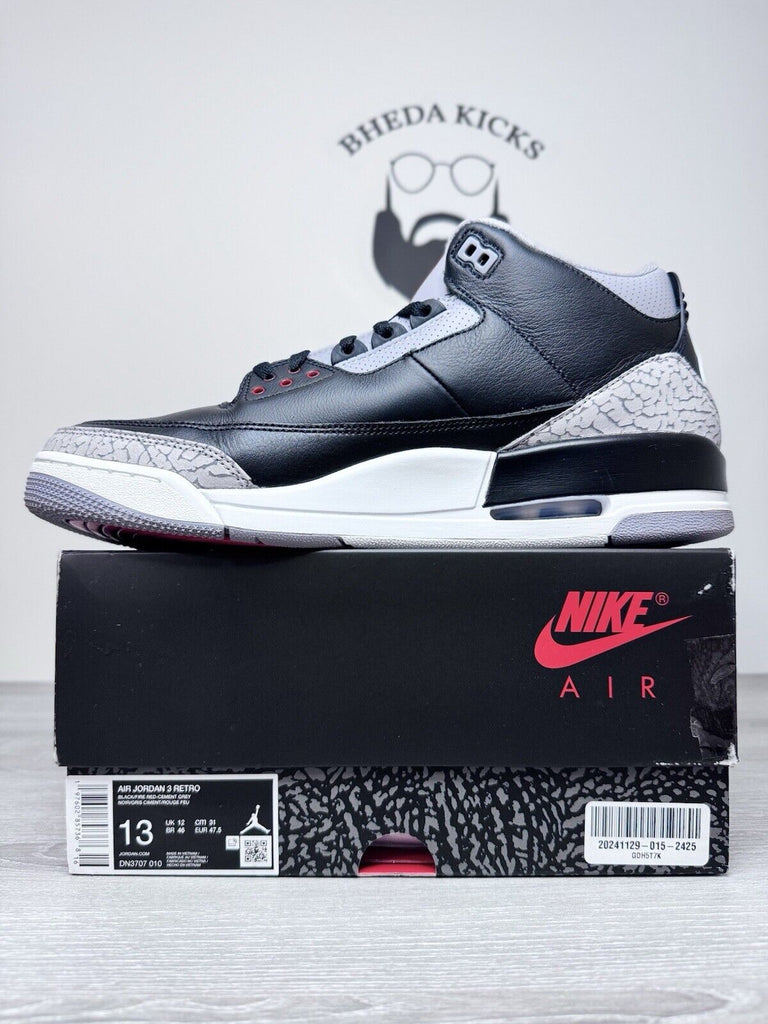 Size 13 - Air Jordan 3 Retro OG 2024 Black Cement DN3707-010 WORN ONCE