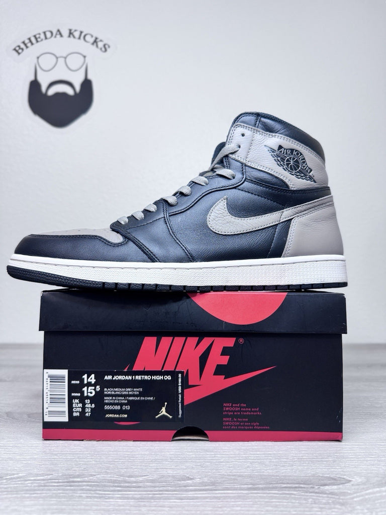 Size 14 - Air Jordan 1 Retro High OG Shadow Toe 2018 Mens Sneakers 555088-013