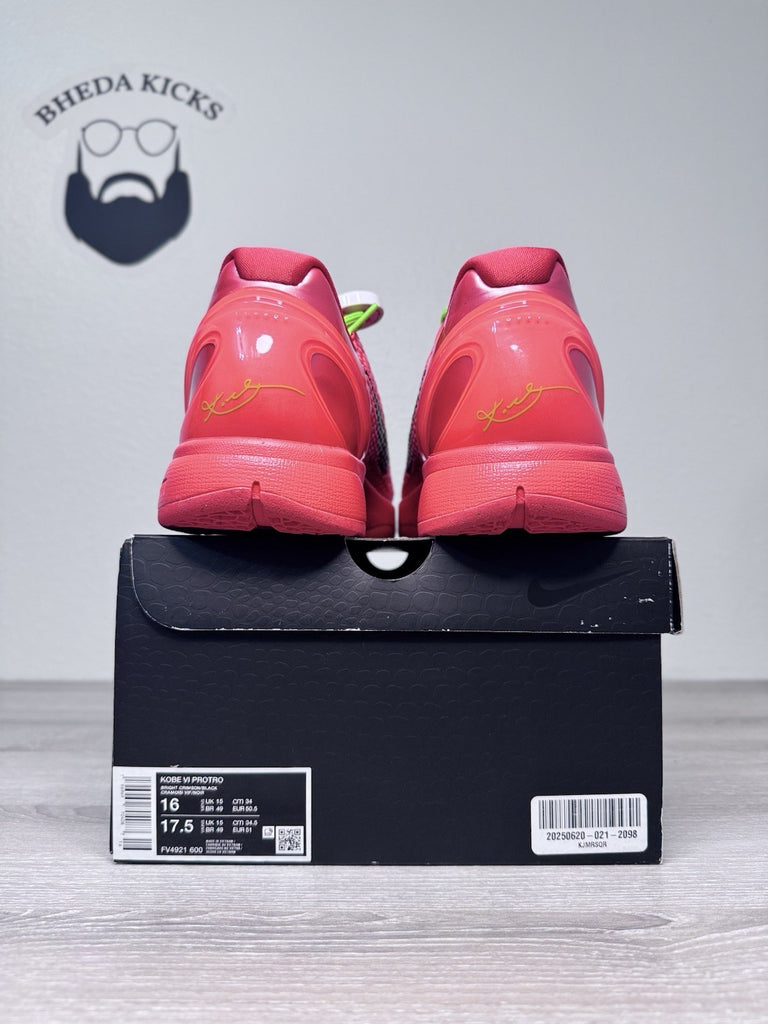 Size 16 - Nike Kobe 6 Protro Low Reverse Grinch FV4921-600 Authentic Brand New
