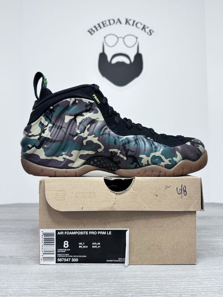 Size 8 - Nike Air Foamposite Pro Prm Le Green Army Camo 2013 587547-300