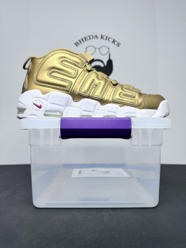 Supreme Air More Uptempo Nike Metallic Gold Suptempo 902290-700 Men’s Size 14