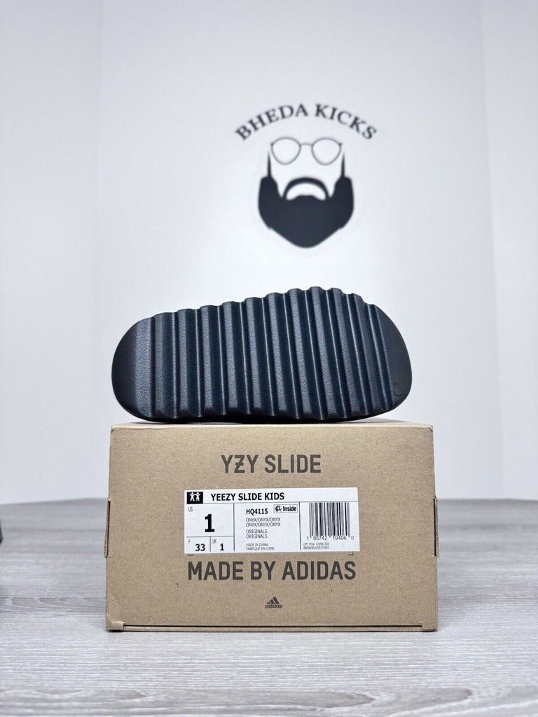 Size 1Y - Adidas Yeezy Slide Onyx Little Kids New HQ4115 Kanye West NEW DS