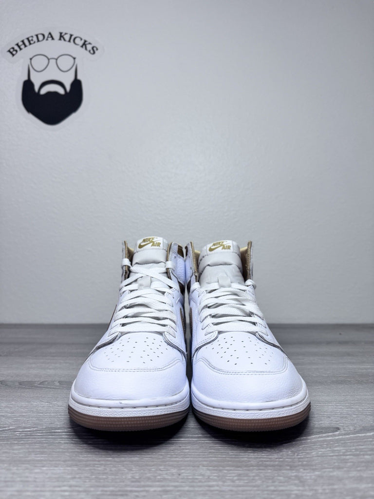 Size 14W/12.5M - Nike Air Jordan 1 Retro High OG Metallic Gold White FD2596-107