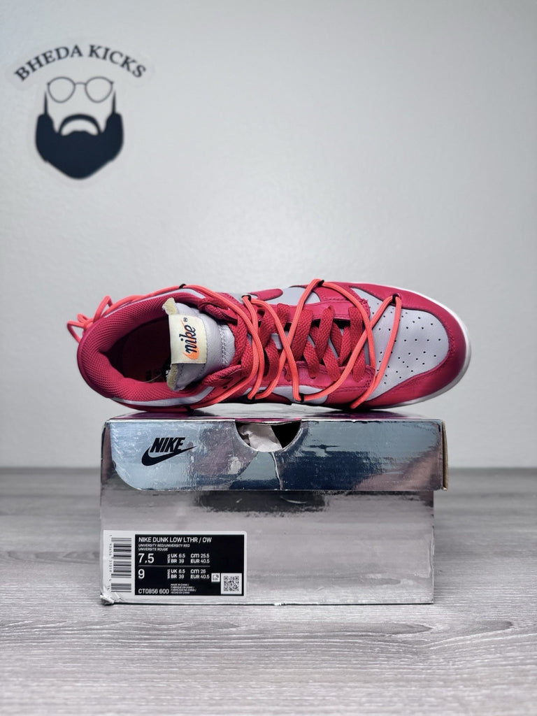 Size 7.5 - Off-White Nike Dunk Low “University Red” CT0856-600 Preowned CLEAN