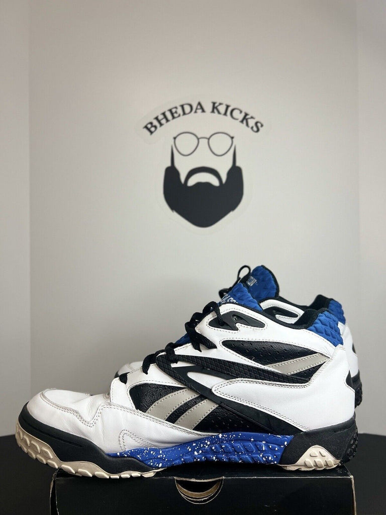 Reebok Scrimmage Mid White Black Blue Preowned Authentic 2248120 Men’s Size 12