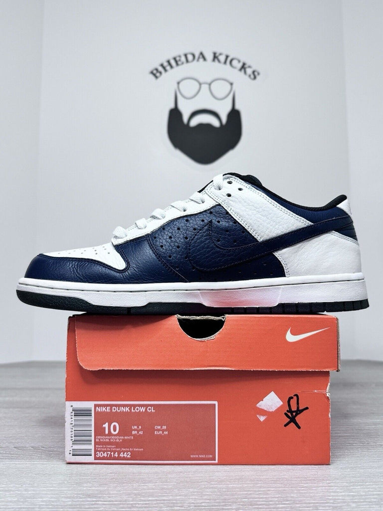 Size 10 - Nike Dunk Low CL Jordan Pack Obsidian White (2006) 304714-442 NEW DS