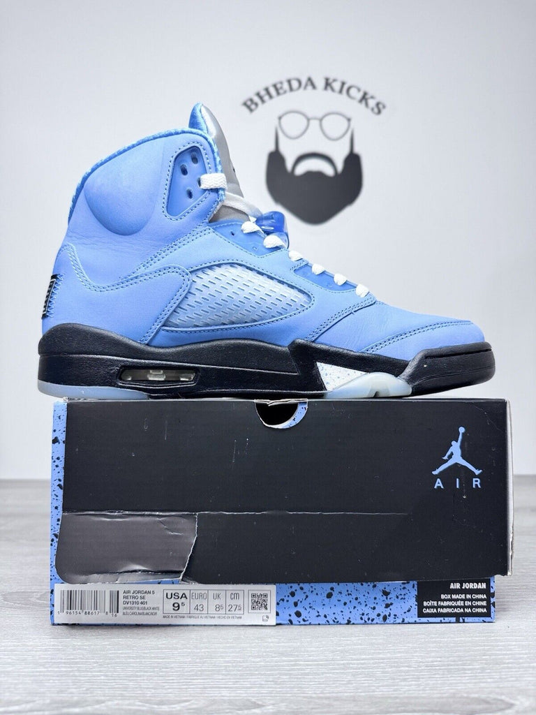 Size 9.5 - Nike Air Jordan 5 Retro SE UNC University Blue DV1310-401 Preowned