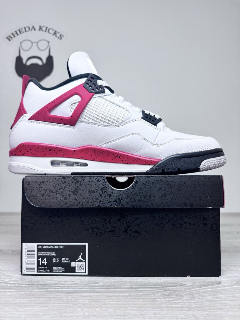 Size 14 - Nike Air Jordan 4 Retro White Fire Red Black DH6927-161 Red Cement