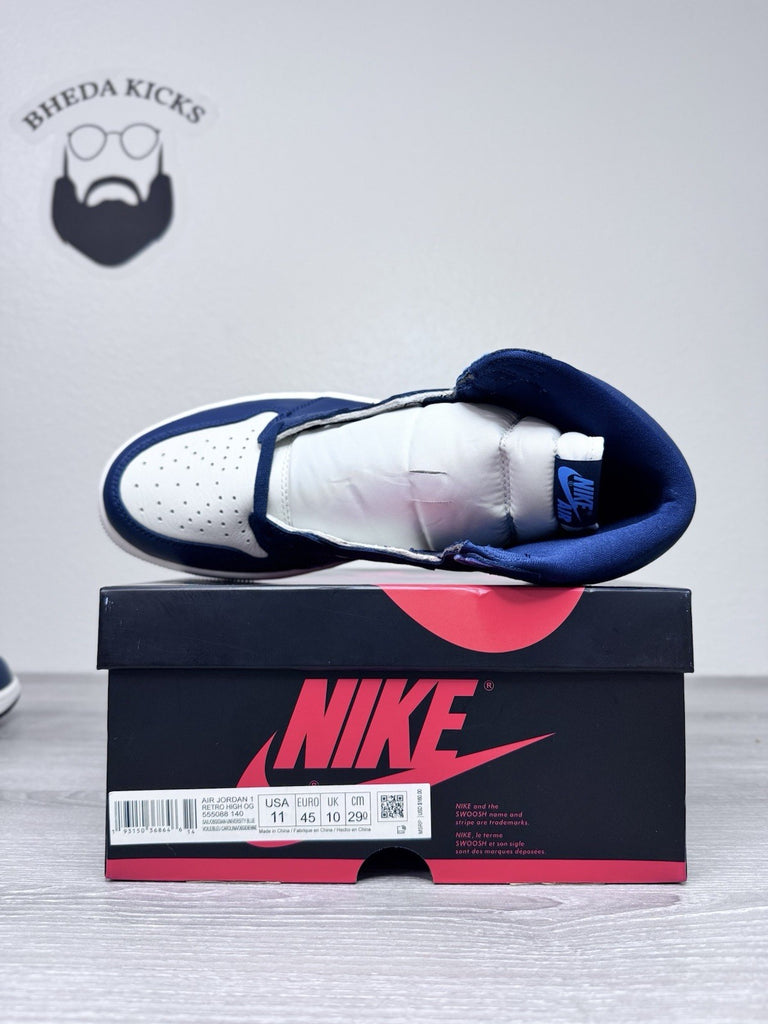Size 11 - Jordan 1 Retro High Sail Obsidian UNC University Blue 555088-140 NEW