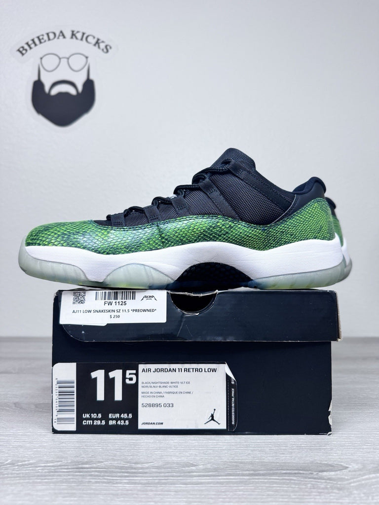 Size 11.5 - Air Jordan 11 Retro Low Snake Green 528895-033 Reptile OG Rare