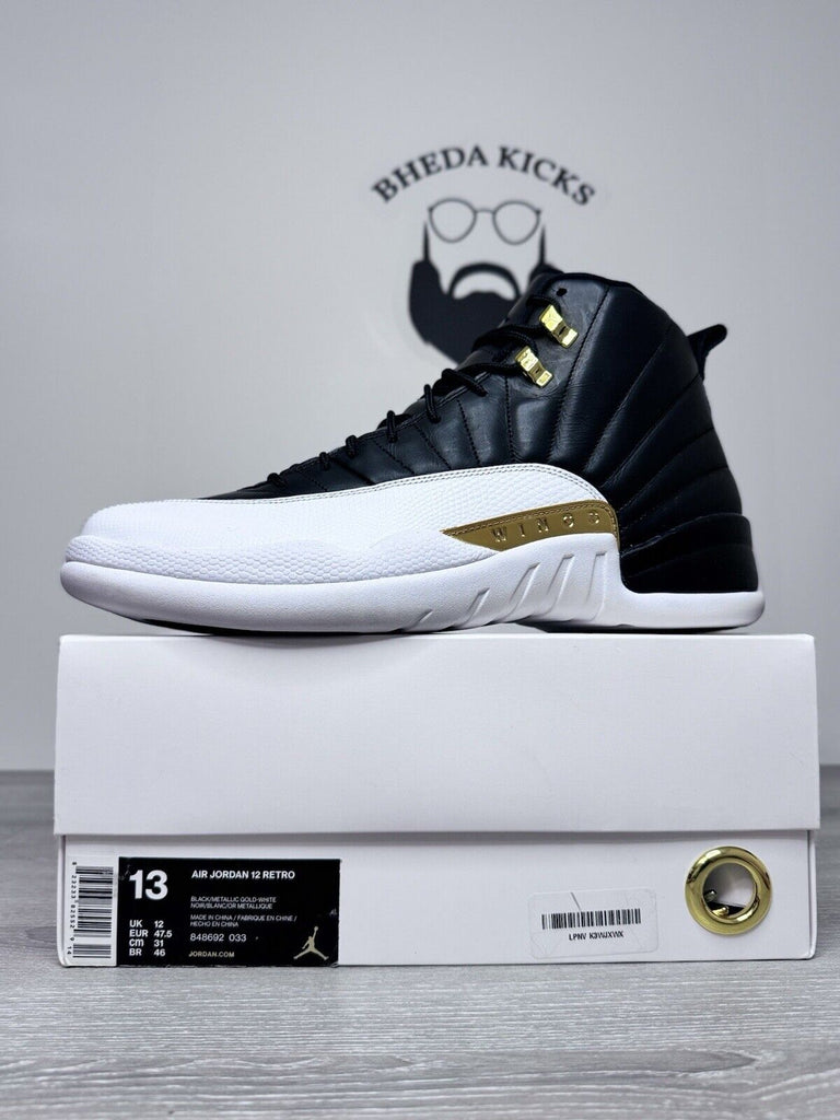 Size 13 - Nike Air Jordan 12 Retro Wings Shoes Mens Black Gold White 848692-033