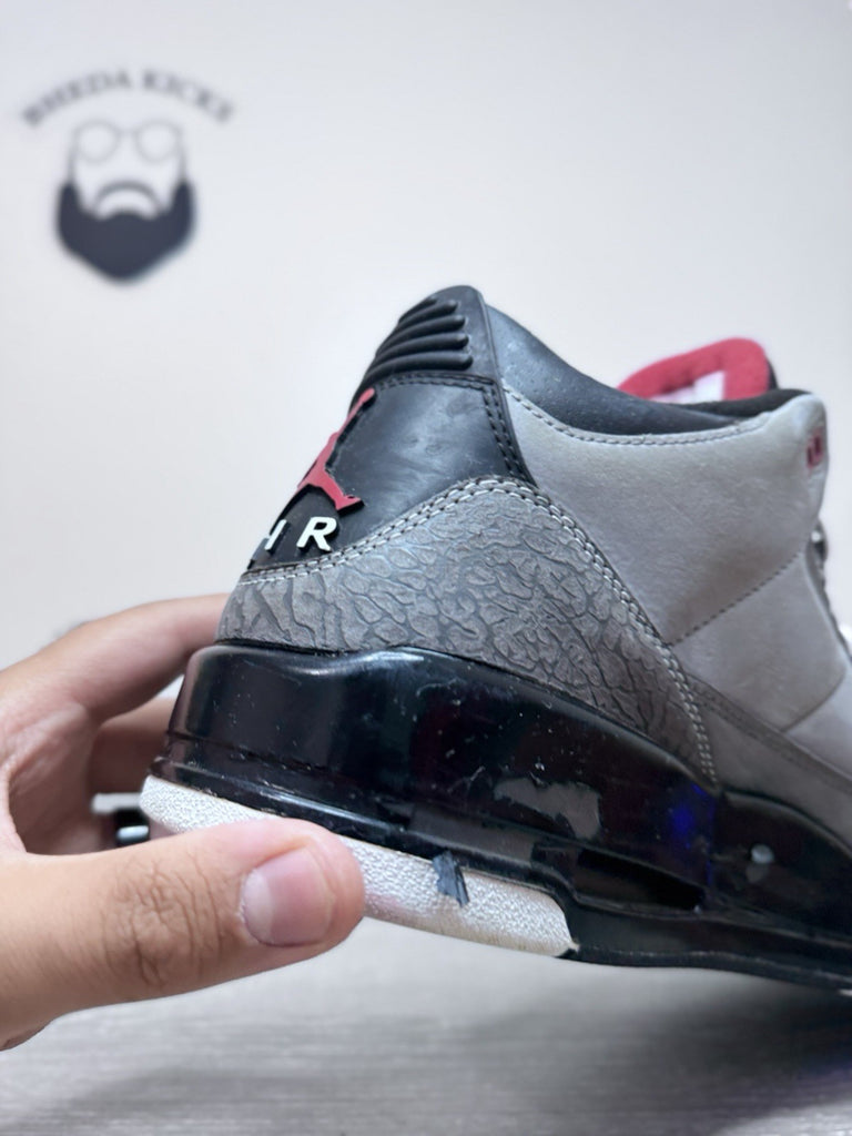 Size 12 - Air Jordan 3 Retro Stealth 136064-003 Gray Black Red Men’s Preowned