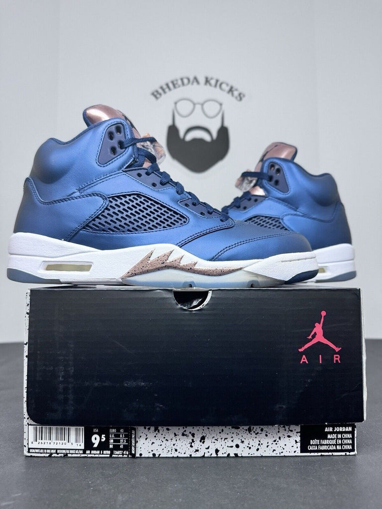 NEW DS Nike Air Jordan 5 Retro Bronze Obsidian Blue 136027-416 Men’s Size 9.5