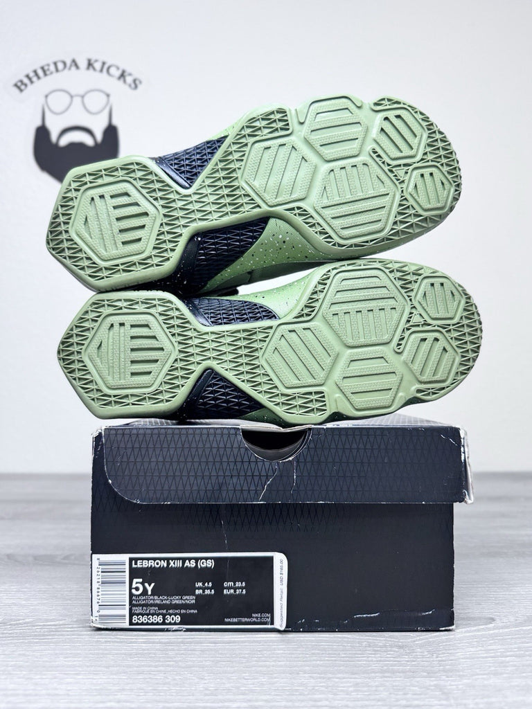 Size 5y - Nike LeBron 13 XIII All Star Green Alligator Basketball 836386-309