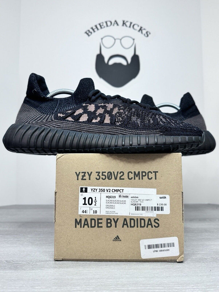 Size 10.5 - Adidas Yeezy Boost 350 V2 CMPCT Slate Carbon HQ6319 Preowned