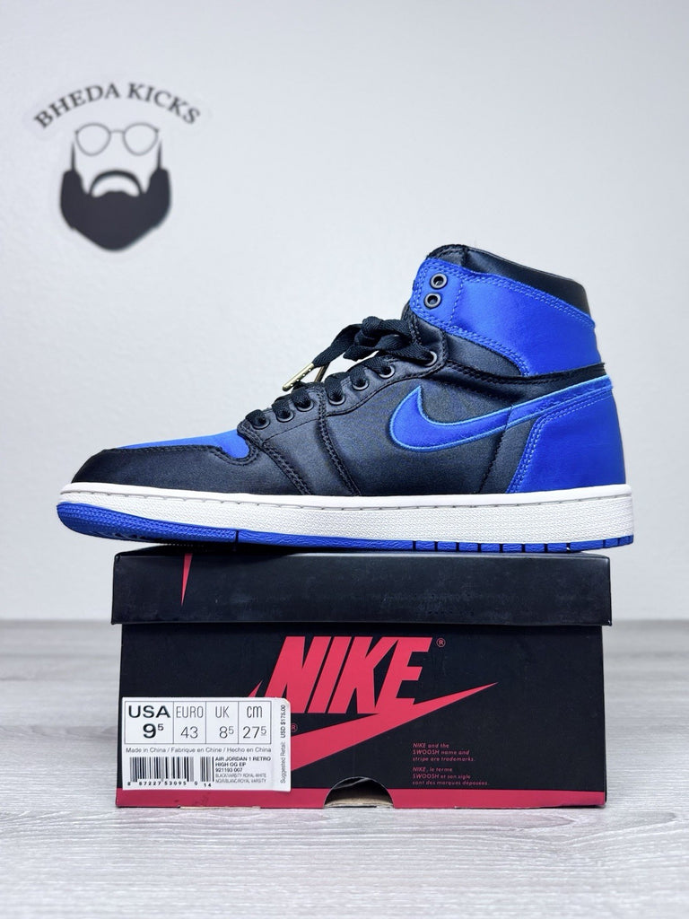 Size 9.5 - Nike Air Jordan 1 Retro Satin Royal 2017 921193-007 Preowned Rare