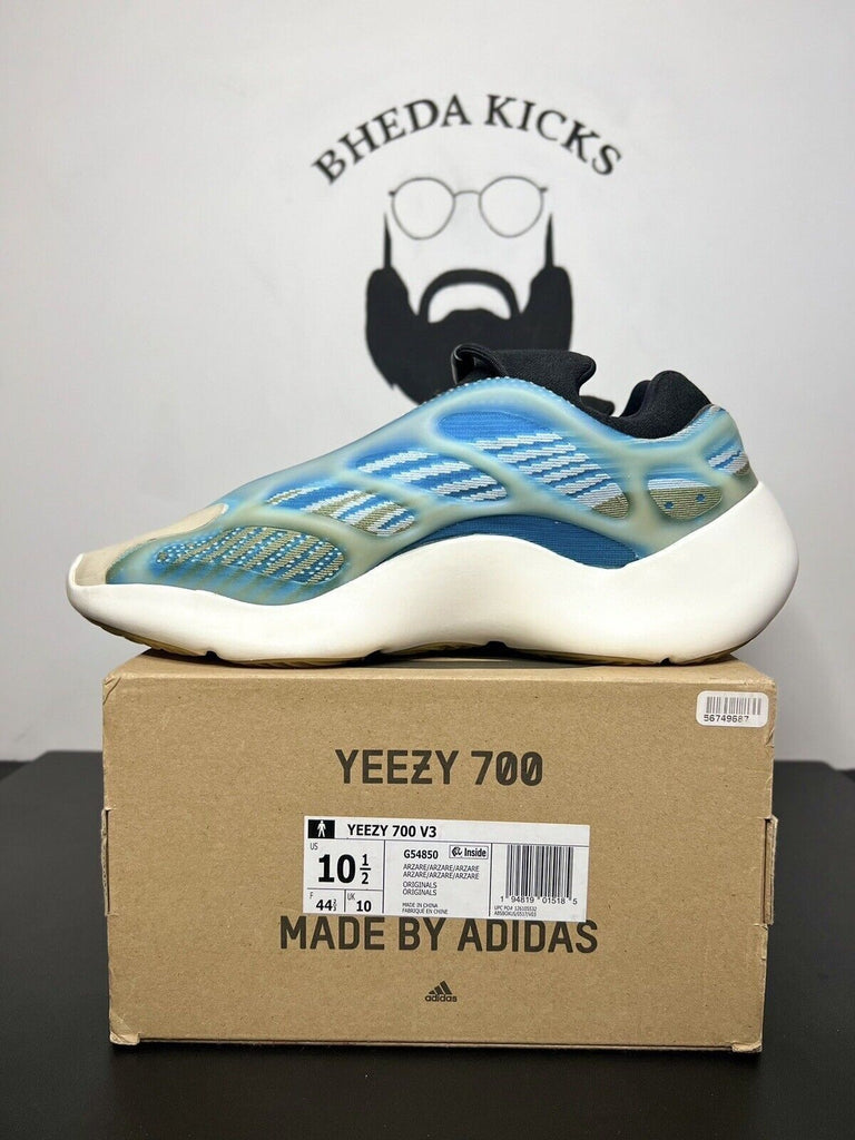 Adidas Yeezy 700 V3 Arzareth Size 10.5 G54854 Black Blue Preowned Og Rare