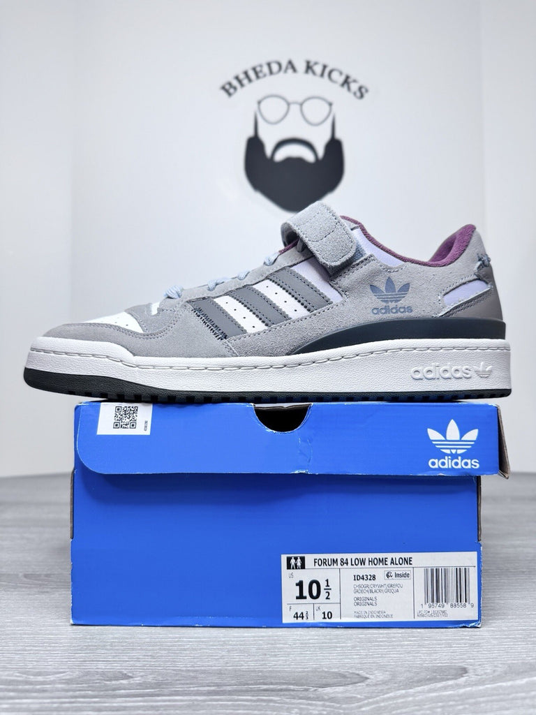 Size 10.5 - Adidas Forum 84 Low Home Alone 2 Shoes Grey Black ID4328 Mens NEW DS