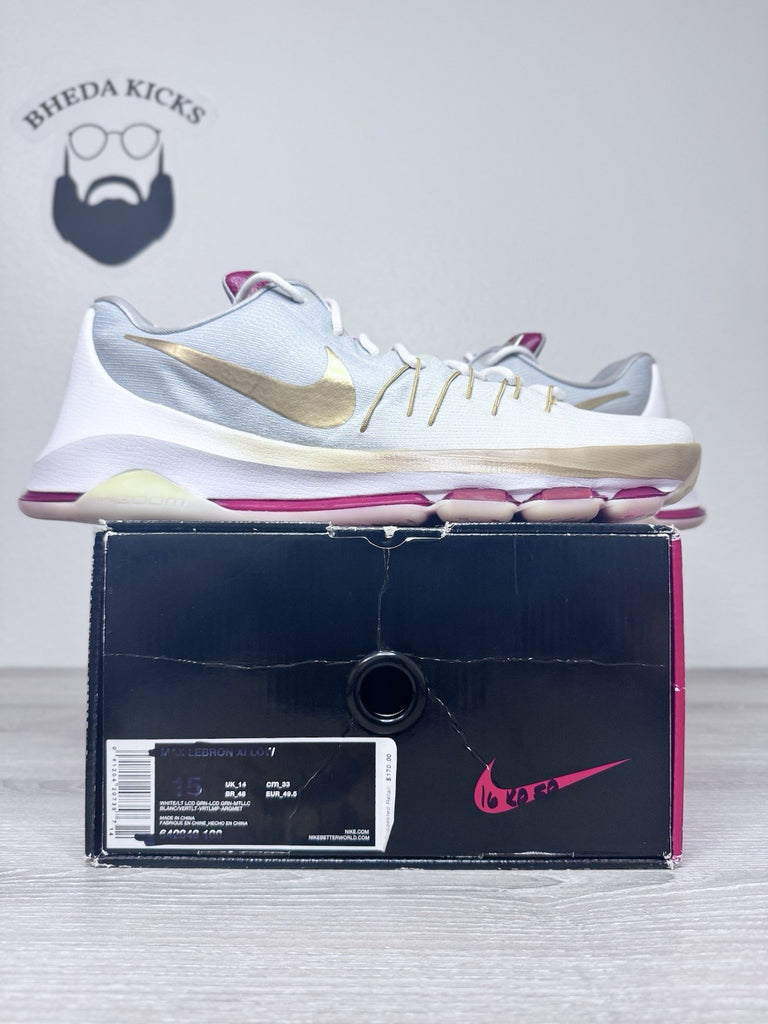 Size 16 - Nike KD 8 VIII ID By You Gray White Gold Red Black 818303-996 NEW DS