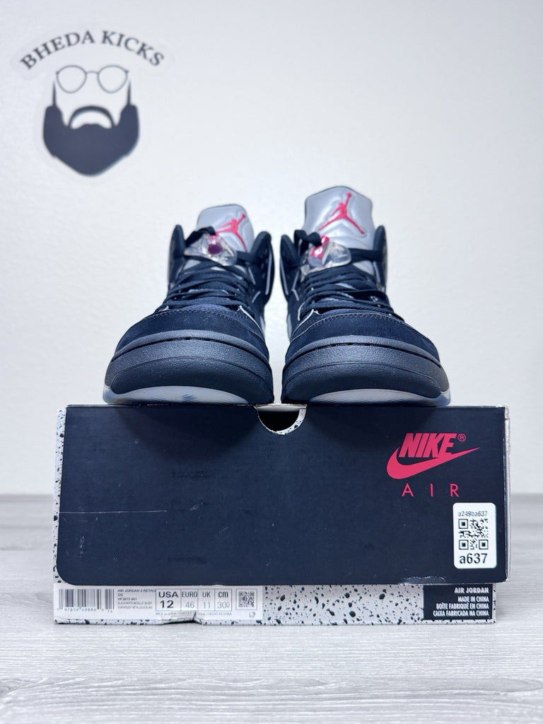 Size 12 - Air Jordan 5 Black Metallic Reimagined Sneakers HF3975-001 Worn Once
