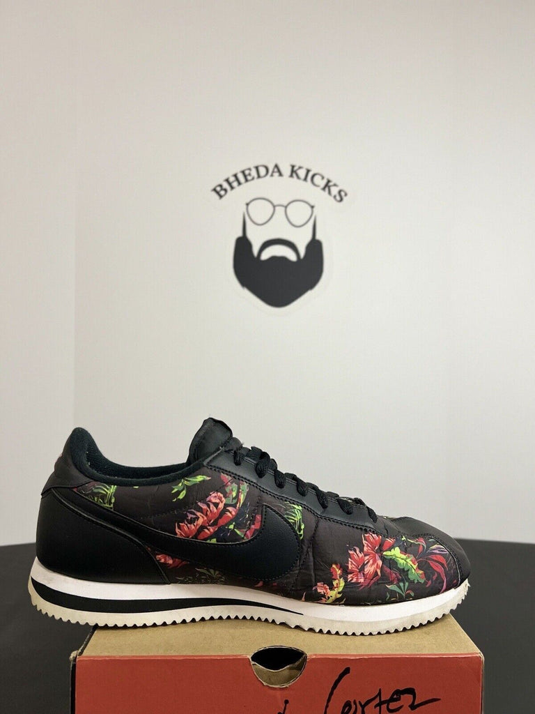 Nike Cortez Floral Print Shoes Black Running Sneakers BV6067-001 Men’s Size 13