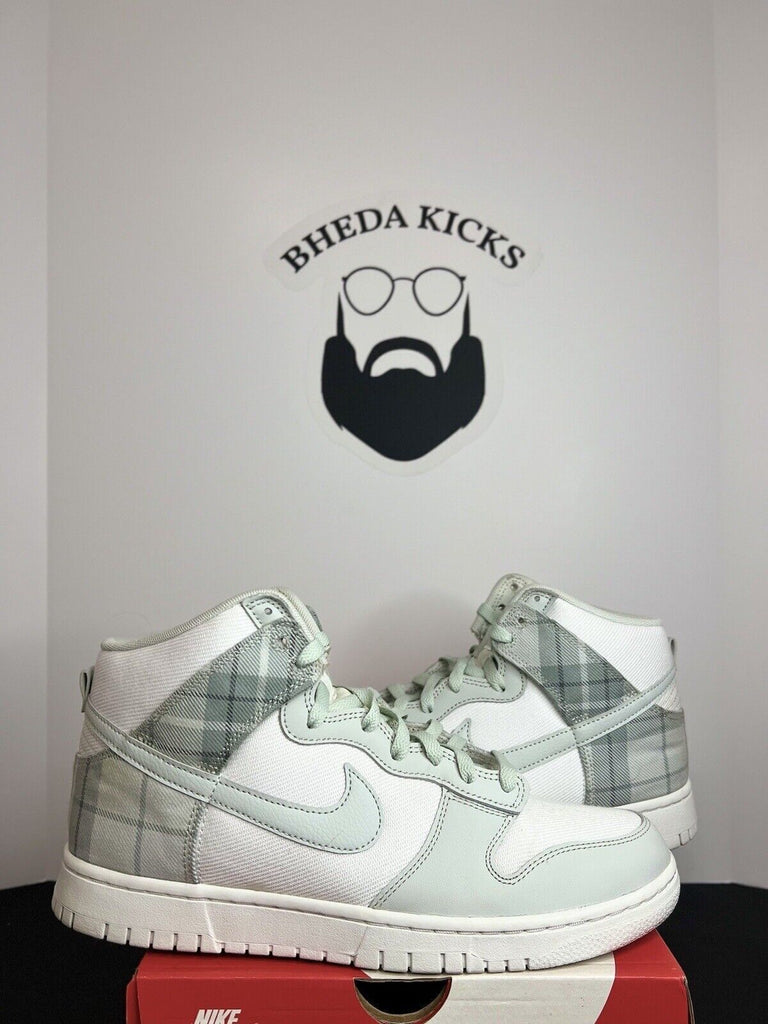 Nike Dunk High Retro SE Mint Plaid Sneakers Shoes DV0826-100 Men's Size 11