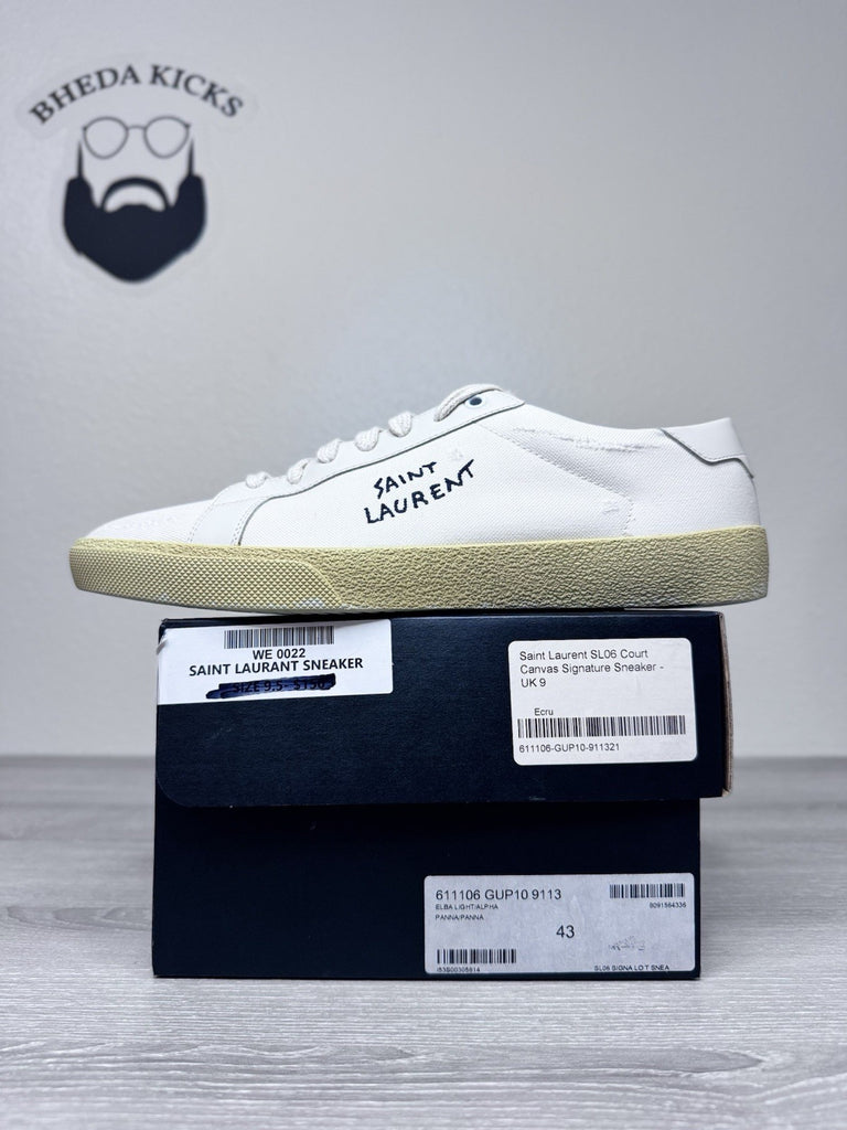 Size 43 EU / 10 US - Saint Laurent Court Canvas Signature Sneaker Preowned