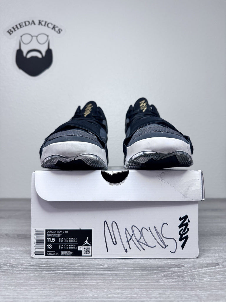 Size 11.5 - Nike Jordan Zion 2 TB 'Black Metallic Gold' DQ7688-001 Preowned