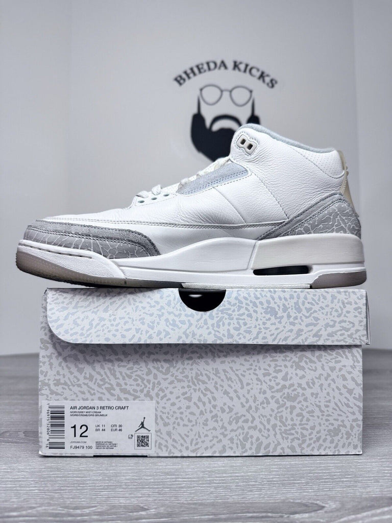 Size 12 - Air Jordan 3 Retro SE Craft Ivory FJ9479-100 Preowned Clean