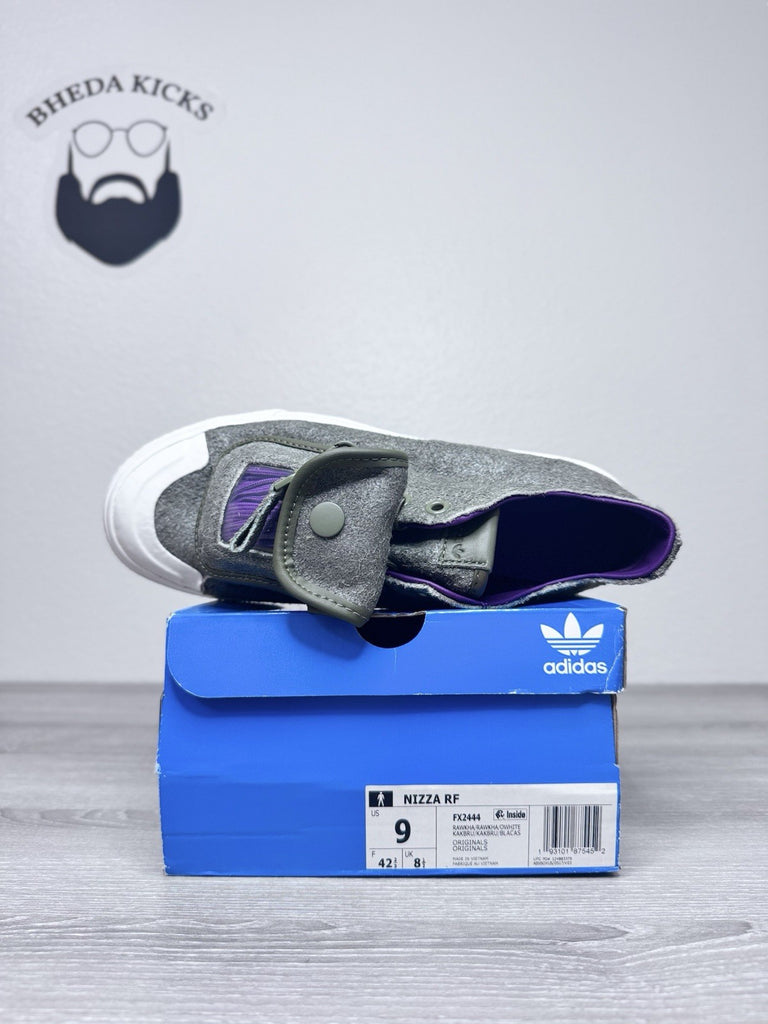 Size 9 - Adidas Nizza RF Low Retro Shoes Green Leather Canvas Sneakers FX2444 DS