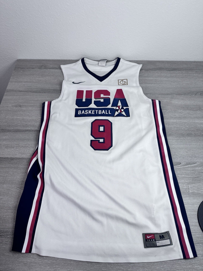 Michael Jordan#9 92 Dream Team White Basketball Jersey Size Medium