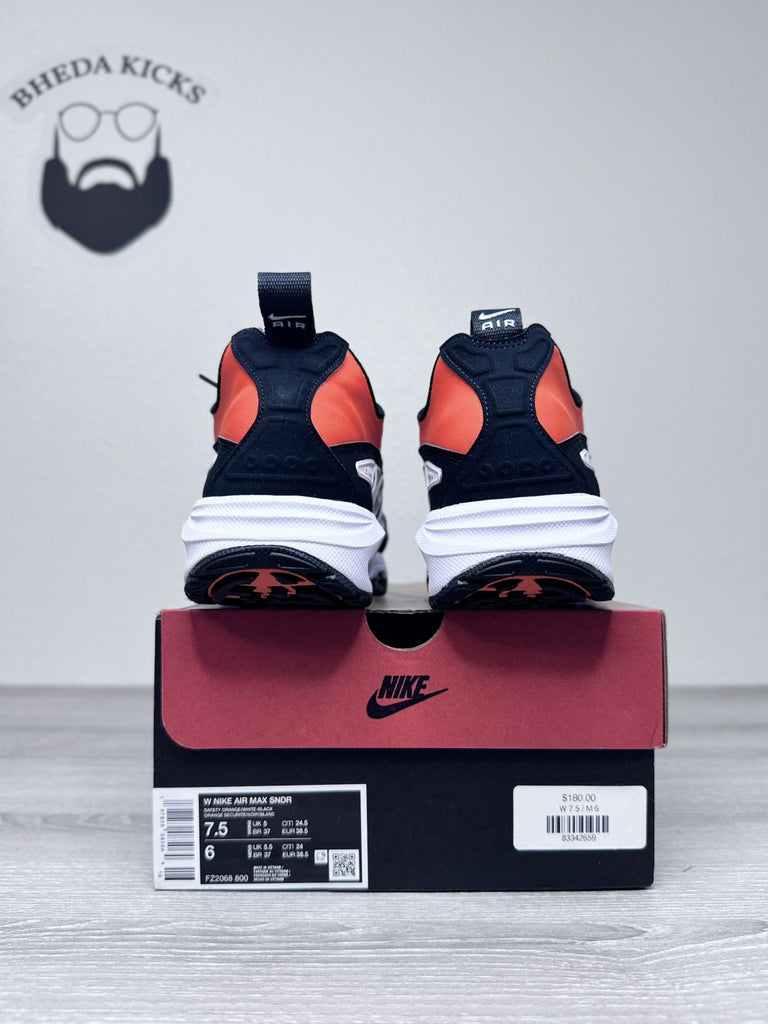 Size 7.5W/6M - Nike FZ2068-800 Women's Air Max SNDR Safety Orange Black New