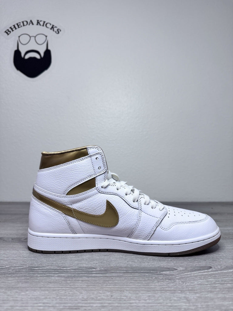 Size 14W/12.5M - Nike Air Jordan 1 Retro High OG Metallic Gold White FD2596-107