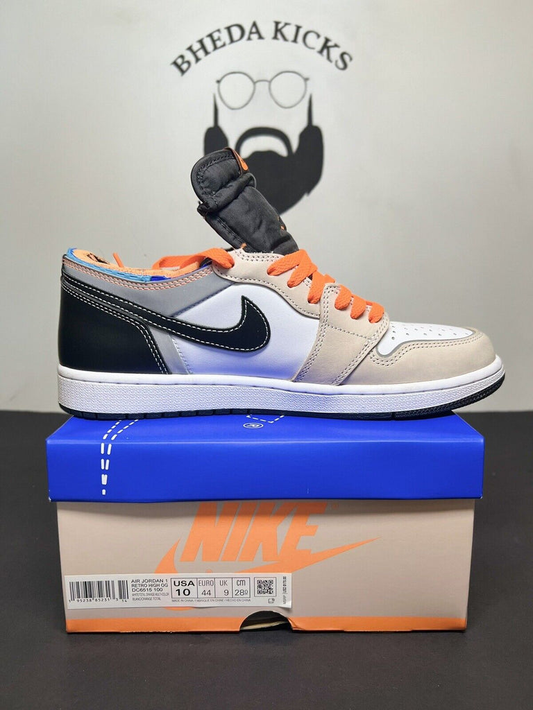 Nike AIR JORDAN 1 RETRO HIGH OG (Men’s Size 10) White/Total Orange DC6515-100 MJ