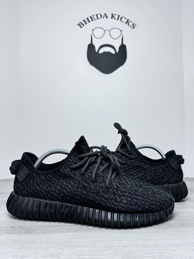 Size 9.5 - adidas Yeezy Boost 350 Low Pirate Black 2015 AQ2659 Preowned