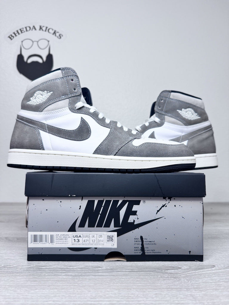 Size 13 - Air Jordan 1 Retro OG High Washed Black Preowned DZ5485-051