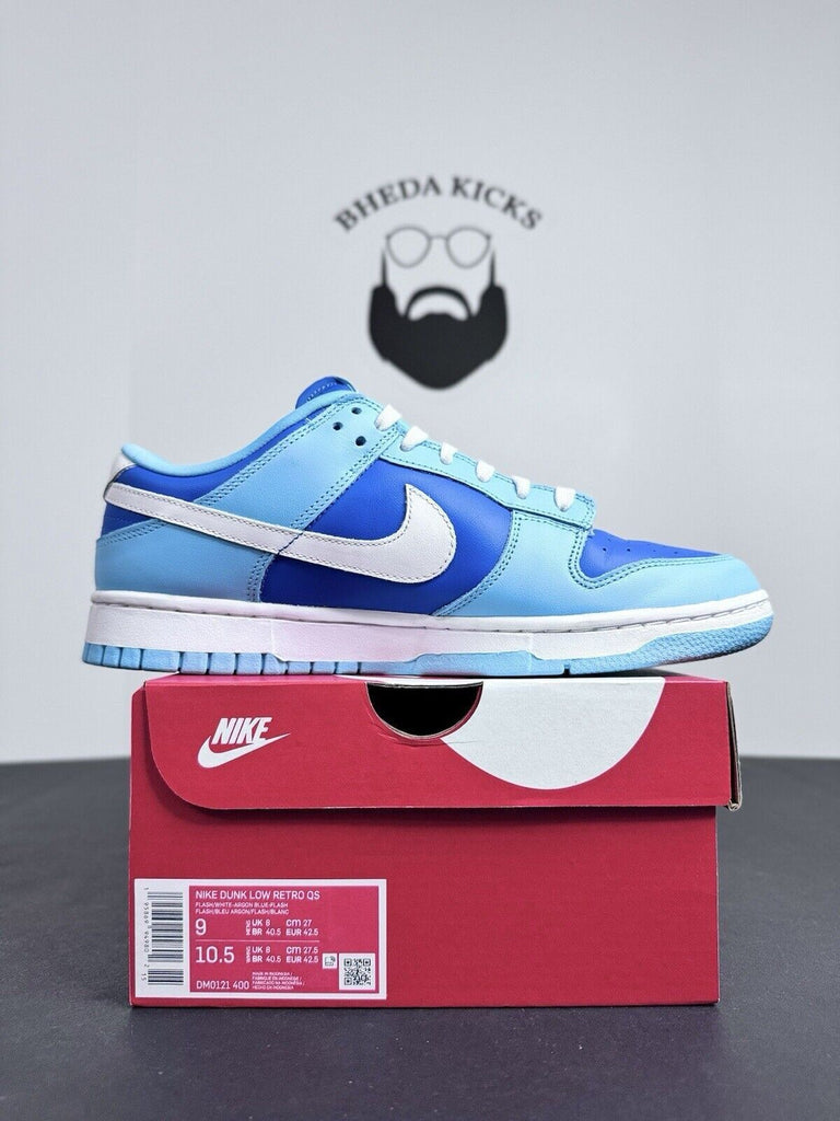 Nike Dunk Low Retro QS "Argon" White Argon Blue DM0121-400 Men's Size 9